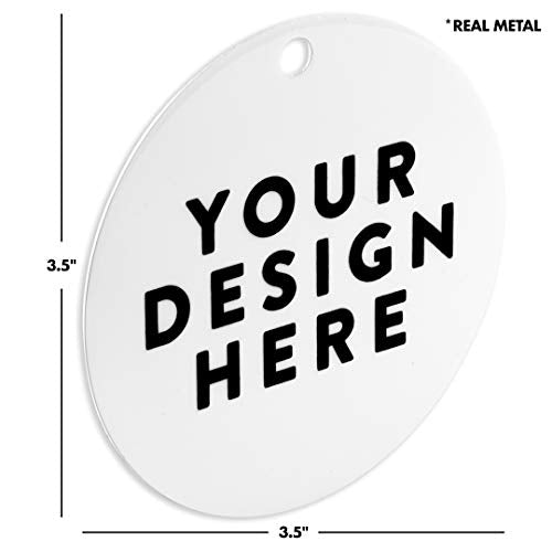 Funny Round Metal Christmas Ornament, I'm Dreaming of a White - Product Imagery