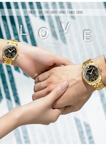 FANMIS Men Luxury Analog Quartz Gold Watch Business Dress - Product Imagery