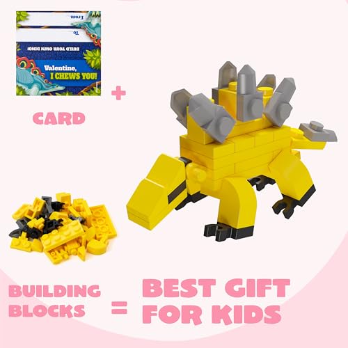 JOYIN 24 Packs Valentines Day Cards with Dinosaur Building - Product Imagery