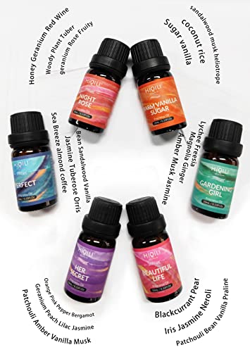 HIQILI Women Fragrance Oil Trial Set, Essential Oils for DIY - Product Imagery