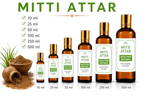 Mitti Attar Perfume Oil | Premium Alcohol Free Fragrance, 10 ML - Product Imagery