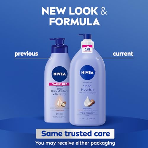 NIVEA Shea Nourish Body Lotion, Shea Butter & Hyaluronic Acid, - Product Imagery