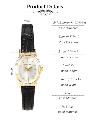 Top Plaza Women's Watch Vintage Gold Dial Leather Watches for - Product Imagery