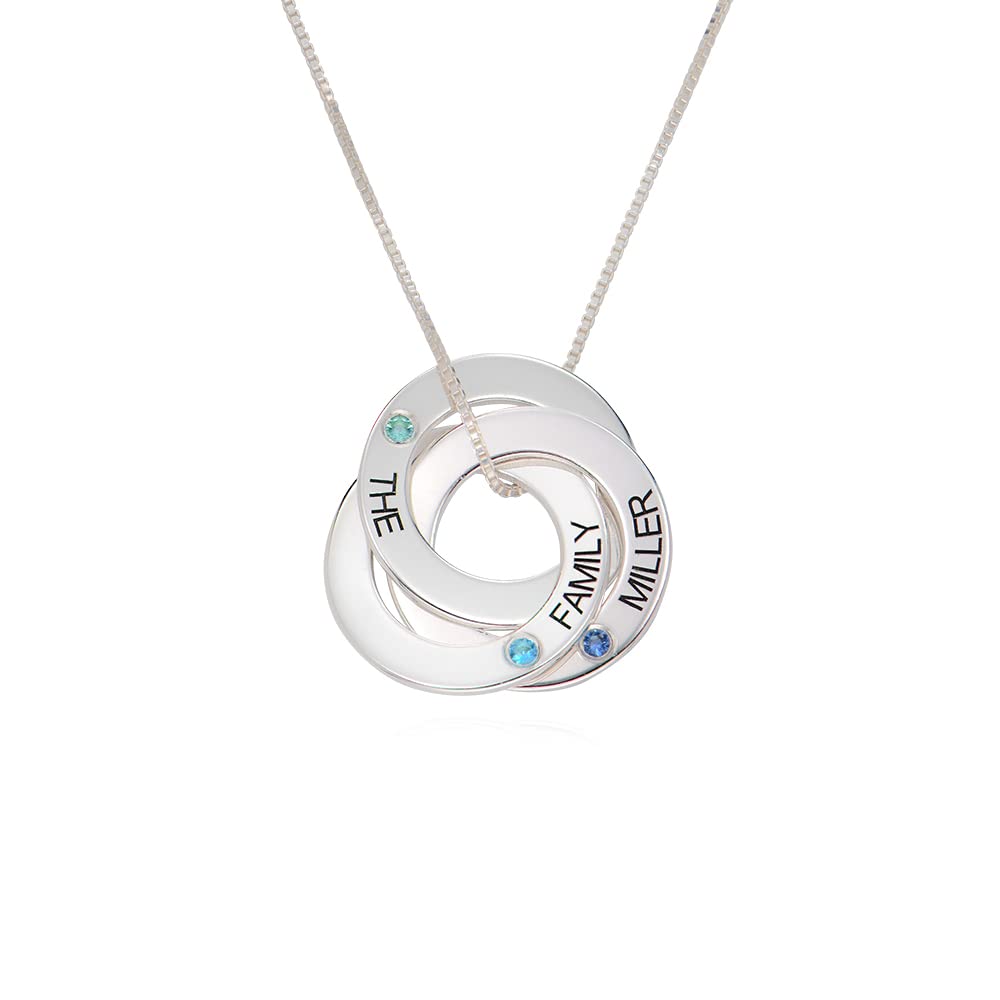 Personalized Russian Ring Pendant Necklace with - Product Imagery