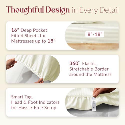 Mayfair Linen 100% Egyptian Cotton Full Size Sheet Set - Luxury - Product Imagery
