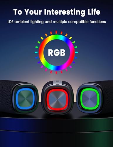 Bluetooth Speaker, Speaker Bluetooth Wireless with Light, BT5.3, - Product Imagery