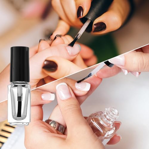6Pcs 3ml/0.1oz Mini Empty Refillale Clear Glass Nail Polish - Product Imagery