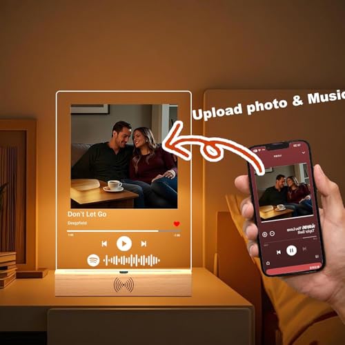 Custom Song Plaque with Built-in Music Player & Motion Sensor - Product Imagery