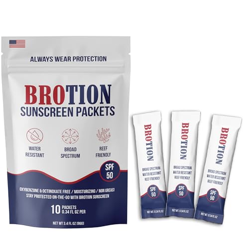 Broad Spectrum SPF 50 Travel Size Sunscreen Packets Water - BROTION Official Imagery - 1
