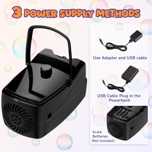 Bubble Machine, Automatic Bubble Blower Maker for Kids or - Product Imagery