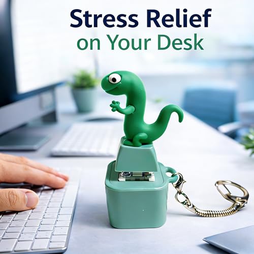 Rechargeable Lizard Button Keychain Fidget Toy, Portable Press - Product Imagery