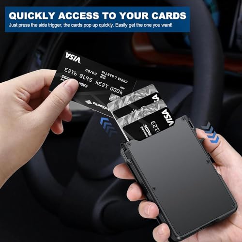 Wallet for Men, Mens Minimalist Wallet 9-13 Cards, Slim Compact - Product Imagery