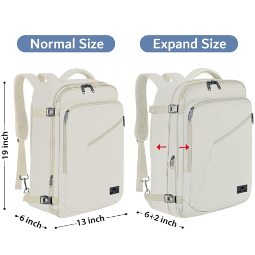 MATEIN Beige Travel Backpack Women, Carry on Bag with Hidden - Product Imagery