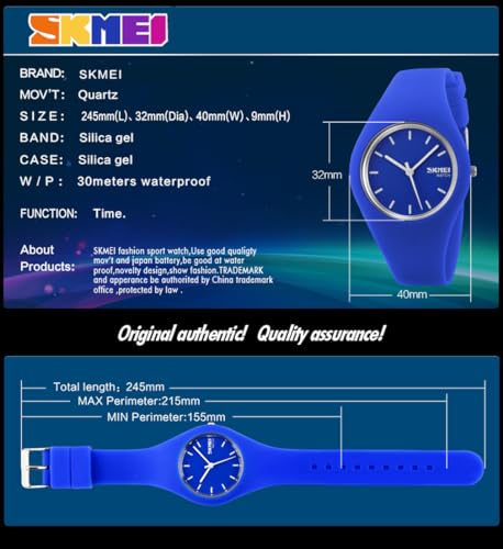 SKMEI Watches for Young Women Lady Sports Silicone Band - Product Imagery