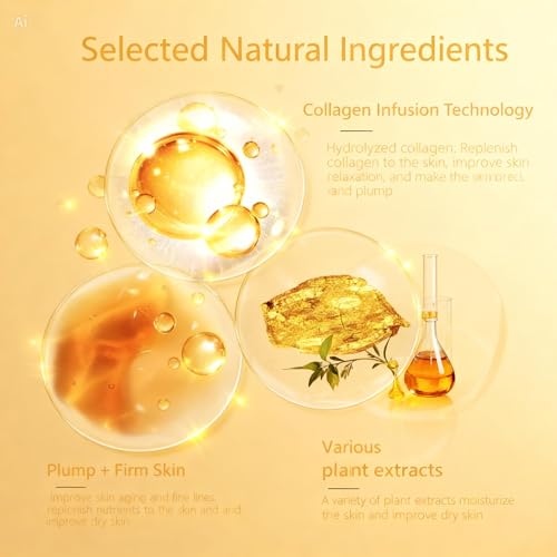 Gold Collagen Hydrogel Face Mask, Korean Skincare Facial Mask - Product Imagery