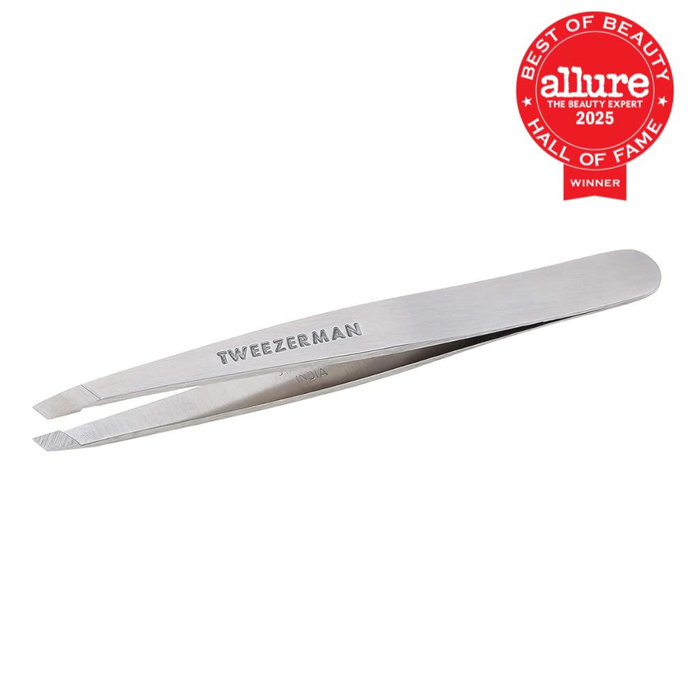 Tweezerman Stainless Steel Slant Tweezer for Eyebrows Silver - Tweezerman Official Imagery - 5