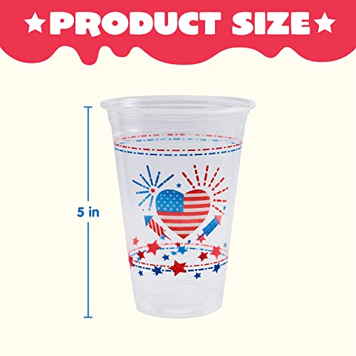 JOYIN 4th of July Cups, 72 Pcs 16 OZ 250th Anniversary Patriotic - Product Imagery