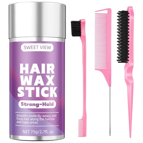 SWEET VIEW Hair Wax Stick & Slick Back Brush - SWEET VIEW Official Product View 1