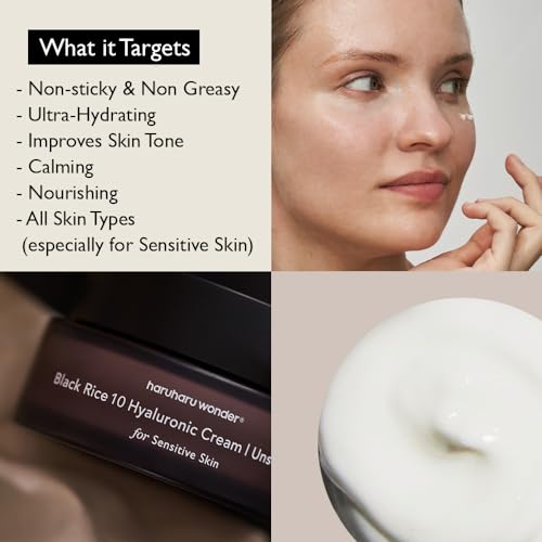 HARUHARU Black Rice 10 Hyaluronic Cream, 1.6 fl.oz, Unscented, - Product Imagery