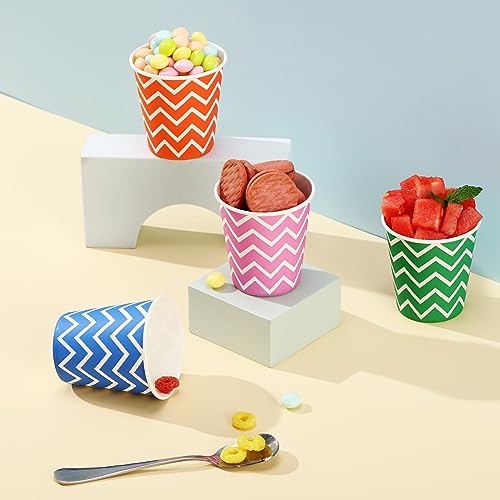 500 Pack 5oz Paper Cups, Multicolor Paper Disposable Cups, Small - Product Imagery