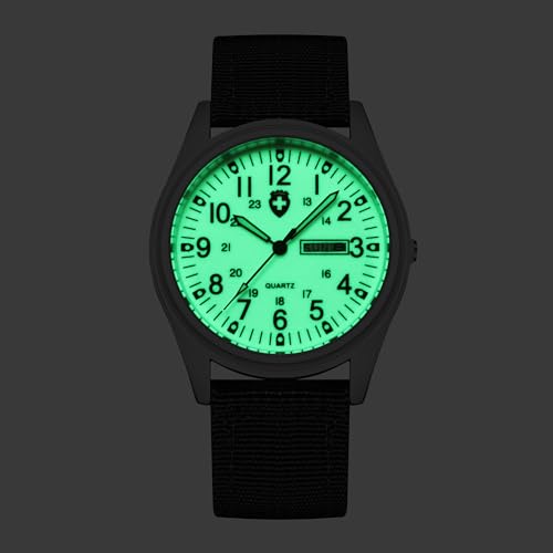 Gosasa Unisex Military Field Watch, Analog Quartz Watch with - Product Imagery
