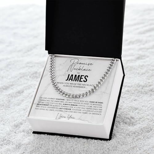 VIRAGIL Personalized Promise Cuban Chain Necklace for Him, - Product Imagery