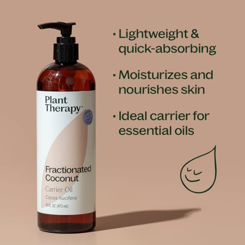 Plant Therapy Fractionated Coconut Oil Carrier Oil 16 oz - Product Imagery