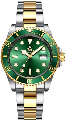 FANMIS Men's Two-Tone Stainless Steel Quartz Watch, Rotating - Product Imagery