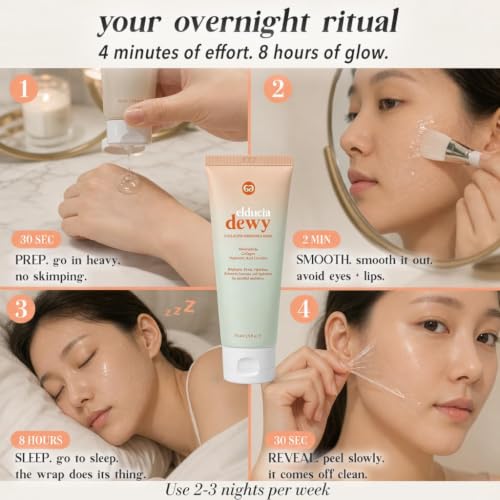 Korean Collagen Night Wrapping Mask, Peel-Off Overnight Face - Product Imagery