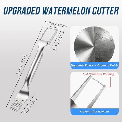 Watermelon Cutter Slicer,2-in-1 Stainless Steel Fruit Fork for - Product Imagery