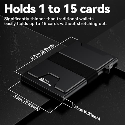 Smart Card Wallet for Men Slim: Minimalist Wallet For Men - RFID - Product Imagery