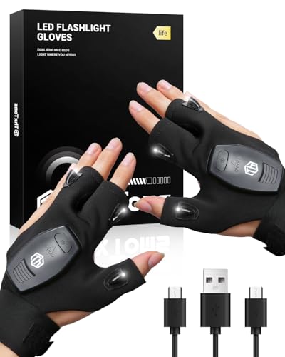ThxToms Stocking Stuffers for Men,Rechargeable Flashlight Gloves - Product Imagery