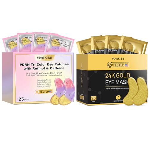 Maskiss 24K Gold PDRN Tri Color Under Eye Patches Bundle Eye - Maskiss Official Imagery - 1