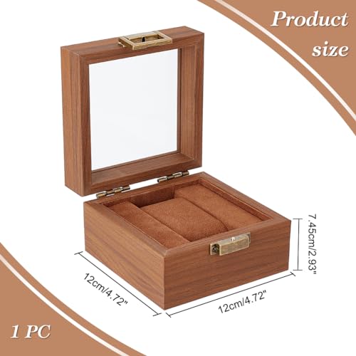 AHANDMAKER Single Watch Display Stand with Clear Glass Window - Product Imagery