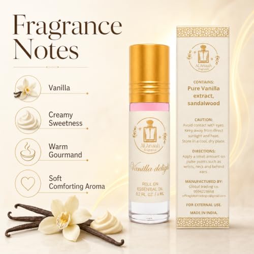 Vanilla Delight, Roll on Essential Oil 6ml 0.2 fl. oz, - Product Imagery