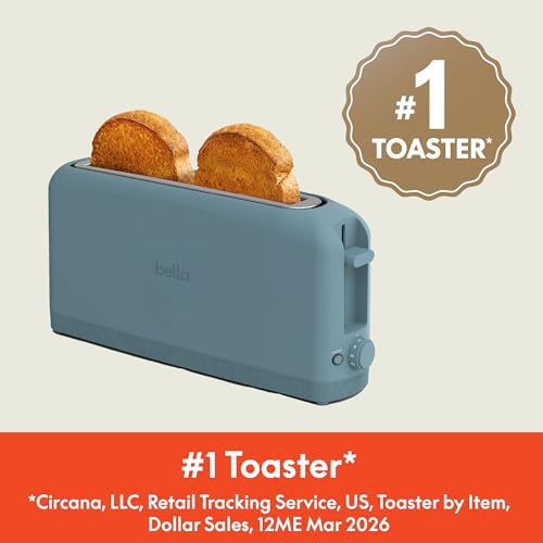 bella Fits-Anywhere™ 2-Slice Slim Toaster, Long Slot & Extra - Product Imagery