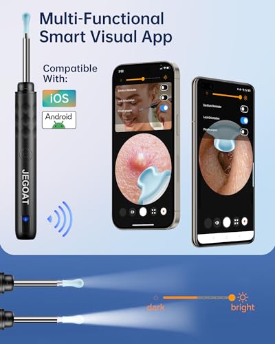 JEGOAT Ear Wax Removal Kit, 1296P HD Ear Cleaner Camera Otoscope - Product Imagery
