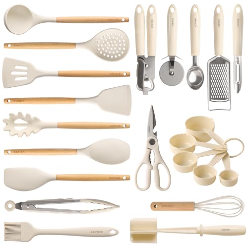 CAROTE 22-Piece Cooking Utensils Set with Wood Cool-Touch - Product Imagery