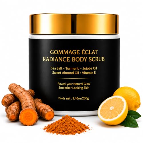Exfoliating Turmeric Body Scrub, Brightening Body Exfoliator - Product Imagery
