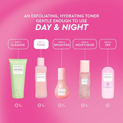 Glow Recipe PHA + BHA Face Toner, Korean Exfoliating Toner for - Product Imagery