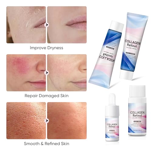 Travel Skincare Set, Collagen Retinol Face Wash, Toner, - Product Imagery