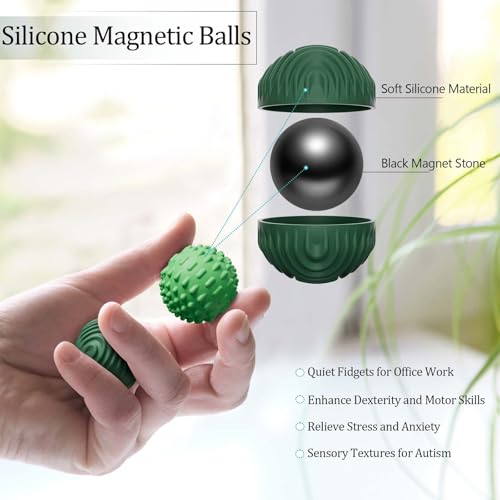 Silicone Magnetic Balls Fidget Toys for Adults & Teens,4PCS - Product Imagery