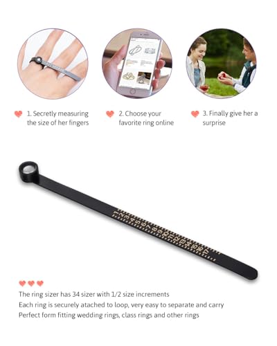 Meowoo Ring Sizer Measuring Tool with Magnifier, for Ring - Product Imagery