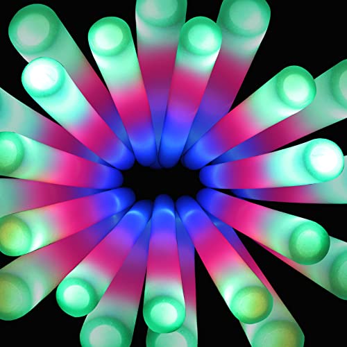 100 Pack LED Glow Sticks for Wedding, Bulk Foam Glow Sticks with - Product Imagery