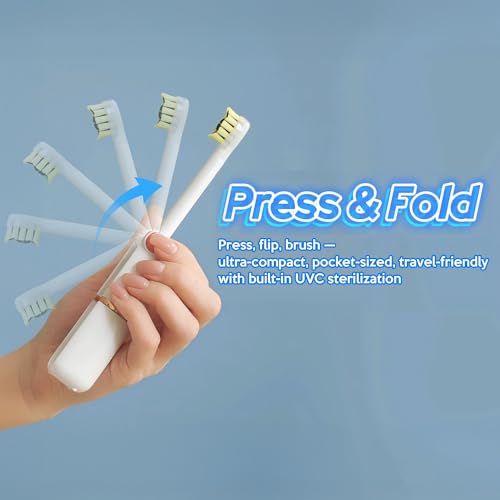 Travel Sonic Electric Toothbrush for Adults, Foldable Toothbrush - Product Imagery