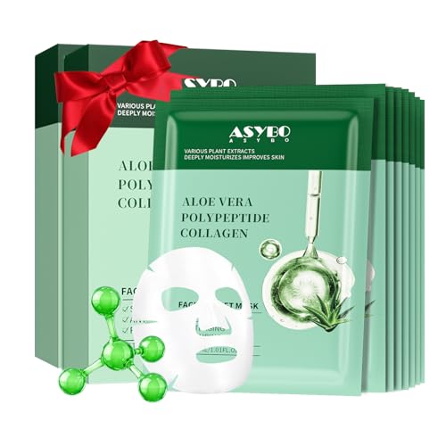 Pack of 20 Collagen Face Mask, Aloe Vera Polypeptide Collagen - Product Imagery