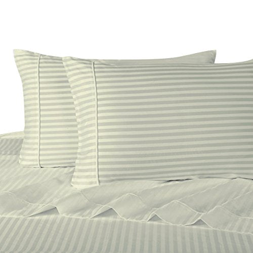 Royal Hotel's Striped Ivory 300-Thread-Count 4pc Full Bed Sheet - Product Imagery