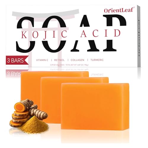 Kojic Acid Soap, Turmeric Soap Bar for Dark Spots, 3 Pack - Product Imagery