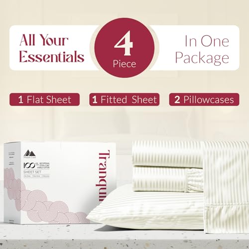 Mayfair Linen 100% Egyptian Cotton Full Size Sheet Set - Luxury - Product Imagery