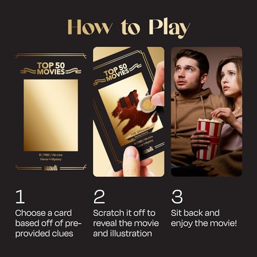 Premium Movie Night Scratch Off Cards- Gifts for Movie Lovers - Product Imagery